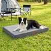 dbed pad l gy 00.jpg Border Collie on raised dog bed at campsite