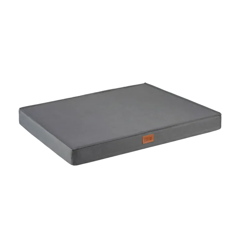 Large grey rectangular dog bed mattress