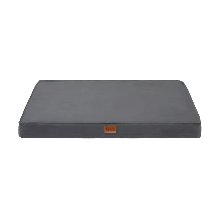 Grey rectangular dog bed mattress cushion
