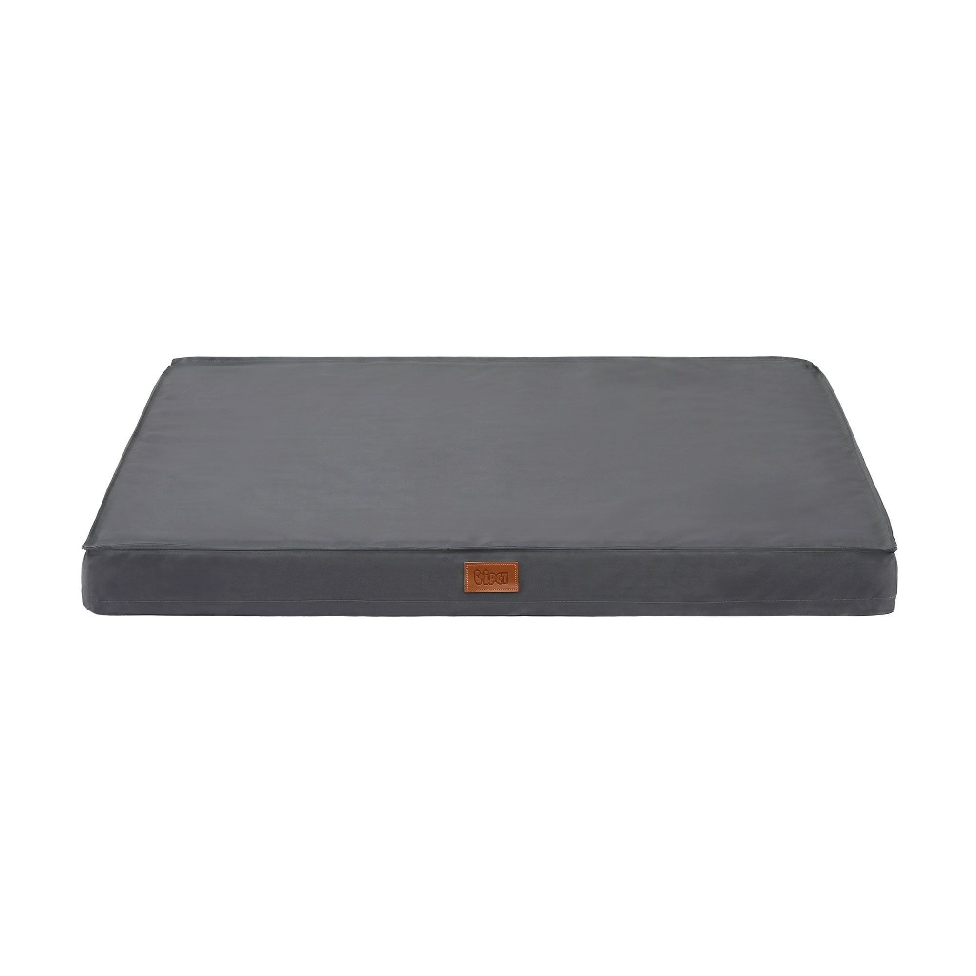 Grey rectangular dog bed mattress cushion
