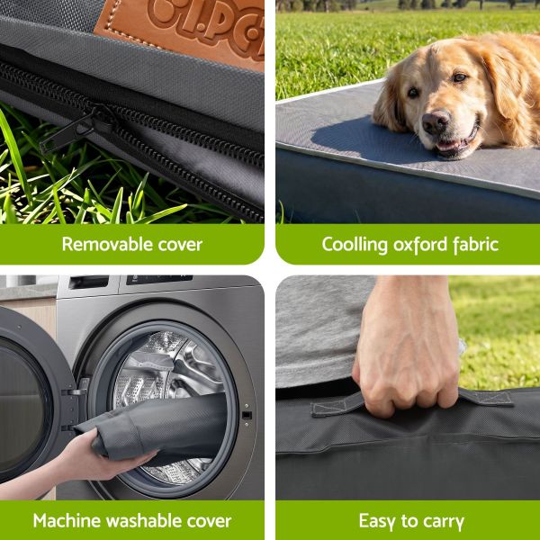 i.pet dog bed xl water resistant egg crate foam orthopedic pet mat grey Dog cooling mat with removable washable cover