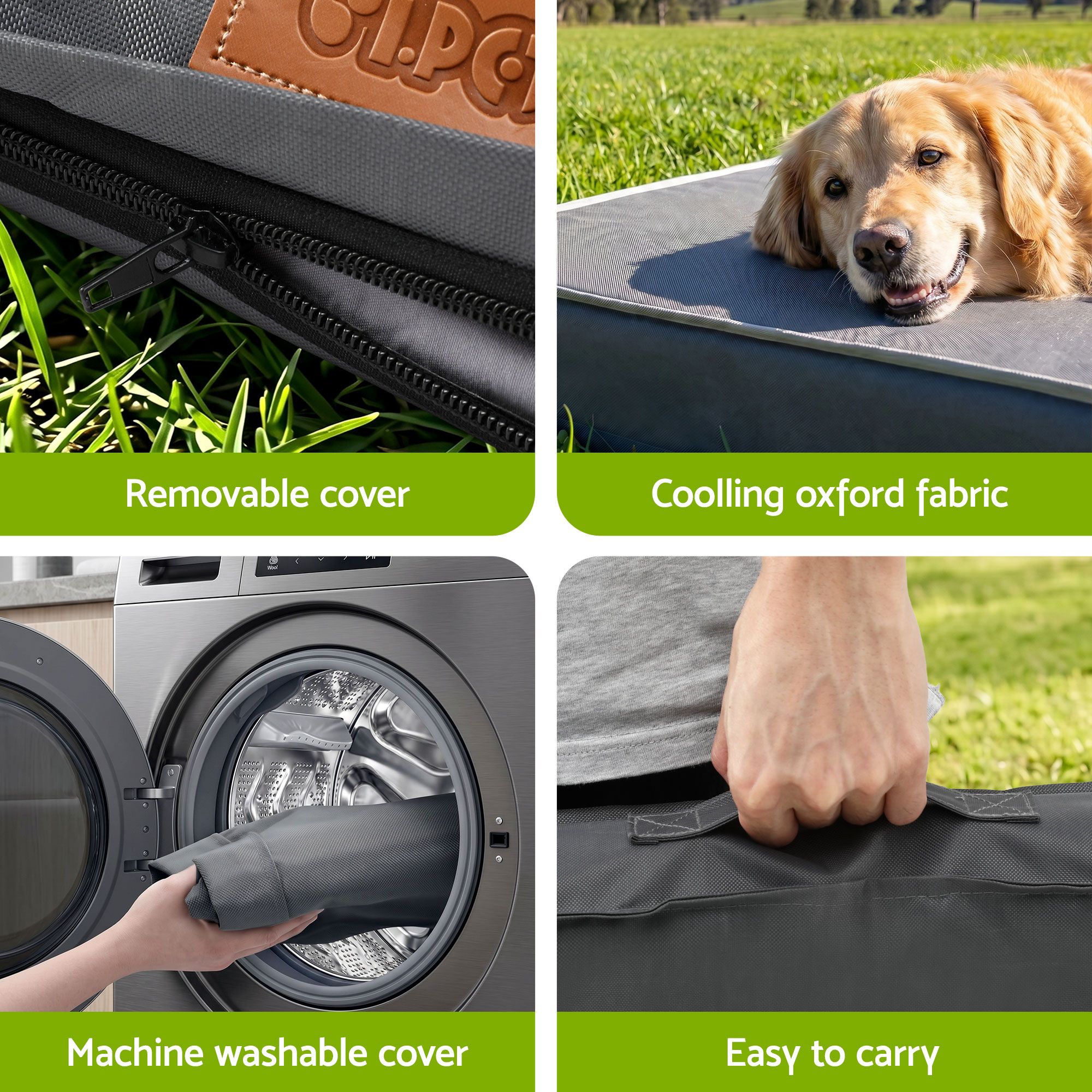 Dog cooling mat with removable washable cover