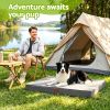 i.pet dog bed xl water resistant egg crate foam orthopedic pet mat grey Man camping by lake with dog and tent