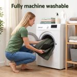 i.pet outdoor dog bed large water resistant washable foldable travel dog mat green Woman loading cushion into washing machine