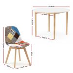 Round dining table and patchwork chair dimensions