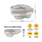 livemor eye and head massager with heat, eye massager, forehand and temple massager, air compression & bluetooth music, 5 modes, 180° foldable, relaxation gifts for mom dad women men Foldable rechargeable eye massager with adjustable headband
