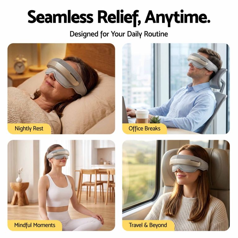 livemor eye and head massager with heat, eye massager, forehand and temple massager, air compression & bluetooth music, 5 modes, 180° foldable, relaxation gifts for mom dad women men livemor eye and head massager with heat, eye massager, forehand and temple massager, air compression & bluetooth music, 5 modes, 180° foldable, relaxation gifts for mom dad women men