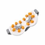 livemor eye massager with cooling & heating | dual hot cold compress goggles with 12 vibrating nodes for migraine relief | wireless bluetooth eye mask with 10min timer & 2400mah battery, white Wearable electric body massager belt with orange nodes