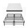 giselle folding bed with mattress double portable foldable guest bed bamboo cover Foldable bamboo mattress above metal bed frame