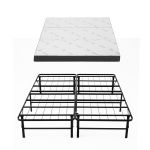 giselle folding bed with mattress double portable foldable guest bed bamboo cover Foldable bamboo mattress above metal bed frame
