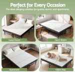 giselle folding bed with mattress double portable foldable guest bed bamboo cover Foldable bamboo mattress for guest and dorm rooms