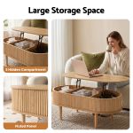 Wooden lift-top coffee table with hidden storage