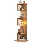 artiss 5 tiers bookshelf s shaped bookcase oak Tall wooden shelf with books and decor