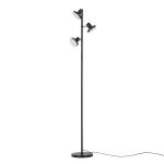 Black three-head adjustable floor lamp