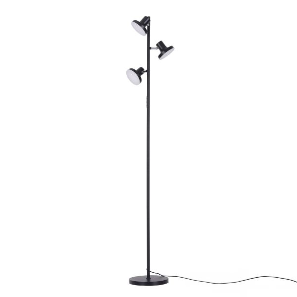 artiss led tree floor lamp, 36w modern dimmable standing lamp with remote & touch control, 4 color temperatures, 3 rotatable led light floor lamps for living room, bedroom, office Black three-head adjustable floor lamp