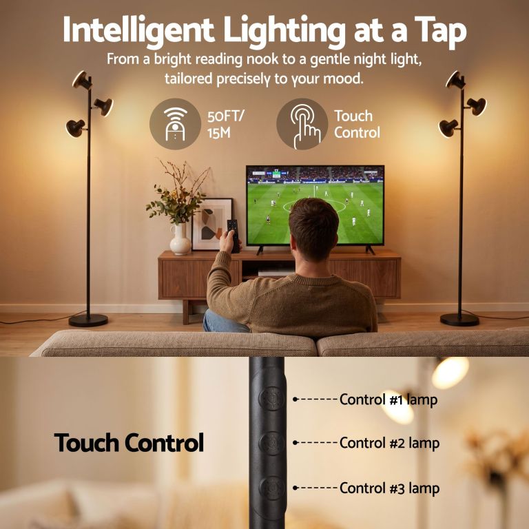Smart floor lamps with touch and remote control