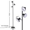 Black three-head floor lamp with dimensions shown
