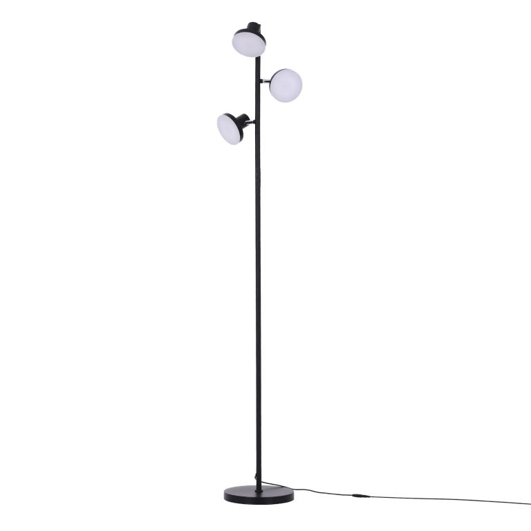 Modern black three-head floor lamp