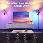Living room with colourful LED ambient lighting