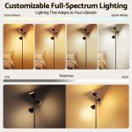 Adjustable floor lamp showing warm to cool lighting