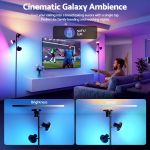 Living room with colourful galaxy ambient lighting