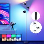RGB LED floor lamp with adjustable heads