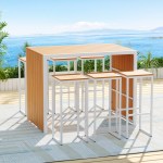 gardeon 7 piece outdoor bar set table chairs patio bistro set 6 seater Outdoor bar table and stools overlooking ocean