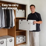 gardeon 40l outdoor storage box foldable camping collapsible bins organizer Man holding portable storage box in wardrobe