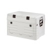 Foldable plastic storage box with secure lid