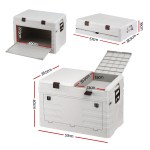 gardeon 80l outdoor storage box foldable camping collapsible bins organizer Foldable plastic storage box with dimensions labelled