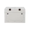 Light grey plastic storage cabinet with double lid