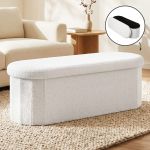 otm c ovl ted wh 00.jpg White upholstered ottoman in modern living room