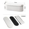 artiss storage ottoman foot stool rest boucle fabric foldable white Cream boucle foldable bench with dimensions labelled