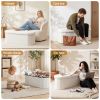 artiss storage ottoman foot stool rest boucle fabric foldable white Multi-functional upholstered ottoman bench in living room