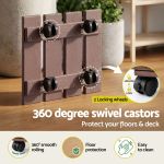 Wooden planter stand with 360-degree locking castors
