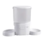 i.pet 5l automatic pet feeder dual bowl smart dispenser app control cats dogs White automatic pet feeder with dual bowls