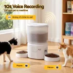 i.pet 5l automatic pet feeder dual bowl smart dispenser app control cats dogs Automatic pet feeder with voice recording and cats