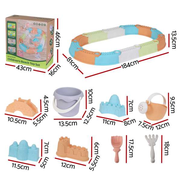 keezi kids sandpit set beach toys sand box outdoor backyard play area Children’s beach toy set with sand moulds