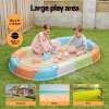 keezi kids sandpit set beach toys sand box outdoor backyard play area Children playing in large outdoor sandbox