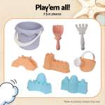 Eight-piece beach sand play set with bucket