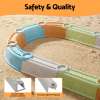 keezi kids sandpit set beach toys sand box outdoor backyard play area Colourful modular sandpit border with safety features