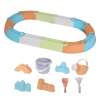 keezi kids sandpit set beach toys sand box outdoor backyard play area Pastel sandpit track with beach toy set