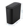 Black automatic sensor rubbish bin with dimensions labelled