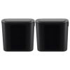Two black touch-lid kitchen rubbish bins