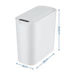 White automatic sensor rubbish bin with dimensions