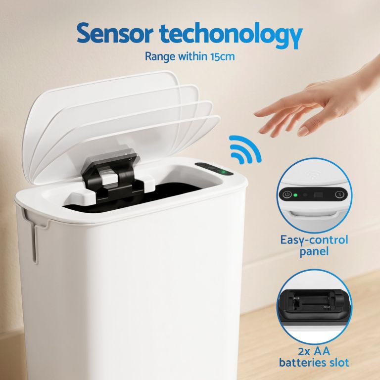 Automatic sensor rubbish bin with touchless lid