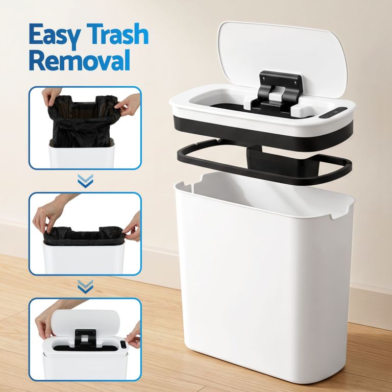 Modern rubbish bin with easy bag removal system