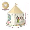 keezi kids play tent playhouse castle with window flag carry bag 115cmx115cm Children’s teepee play tent with carry bag