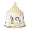 keezi kids play tent playhouse castle with window flag carry bag 115cmx115cm Children’s teepee tent with illustrated tribal motifs