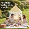keezi kids play tent playhouse castle with window flag carry bag 115cmx115cm Family picnic beside portable kids teepee tent